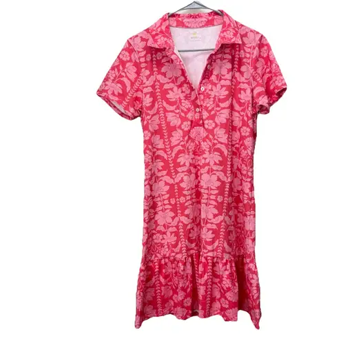 Spartina 449 NWT Joelle Polo Dress McAllister Floral Vine Pink MEDIUM