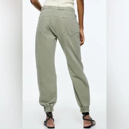 ZARA  The Mercer Jogger Pants Jeans Size Medium Khaki Cotton