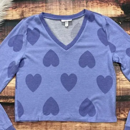 $5 SALE Colsie Purple Heart Cropped Sweater Soft Size M