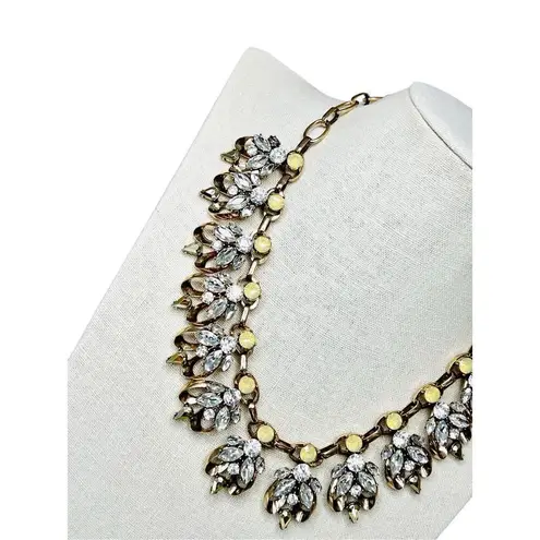 Gorgeous Gold Rhinestone Crystal Cluster Bee Statement Padgent Wedding Necklace