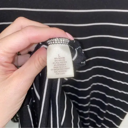 Arden B Black White Pinstripe Long Sleeve Short Mini Dress Juniors L Holiday