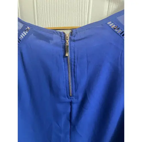 City Chic Short Sleeve Cutout Polyester Mesh Blouse Top Womens size 16