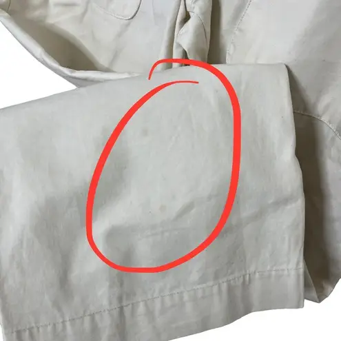 Ba&sh Stone Pants High Rise Cropped Paperbag Ecru Cotton Womens Size S Flawed