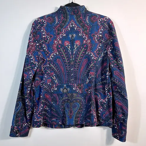 Charter Club Multicolor Paisley Print Jacket Art to Wear Stretch Women Large