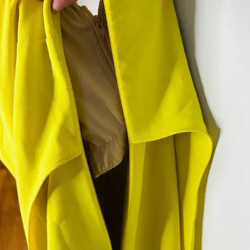 HALSTON Yellow Lil Crepe Strapless Overlay Side Zipper Jumpsuit Dress Size 2