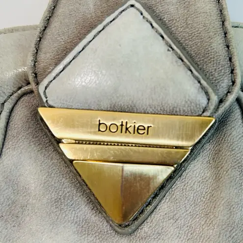 Botkier Grey Leather Looped Small Wristlet Bag RARE Origami Style