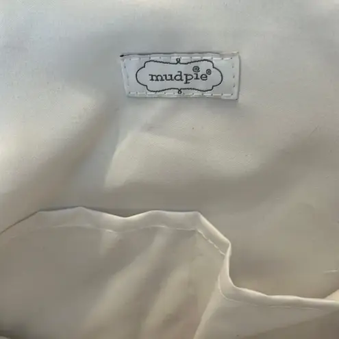 Mudpie white and silver wicker handbag shoulder strap and handles used 1x EUC