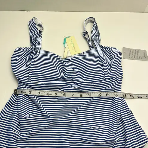 Sea Level Swim Blue White Striped One Piece Swimsuit Womens US 12 NEW *FLAW
