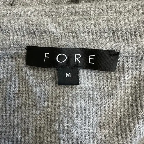 Y2K FORE Gray Ribbed Knit Collared Crop Top Preppy Minimal Streetwear Women’s M Size M