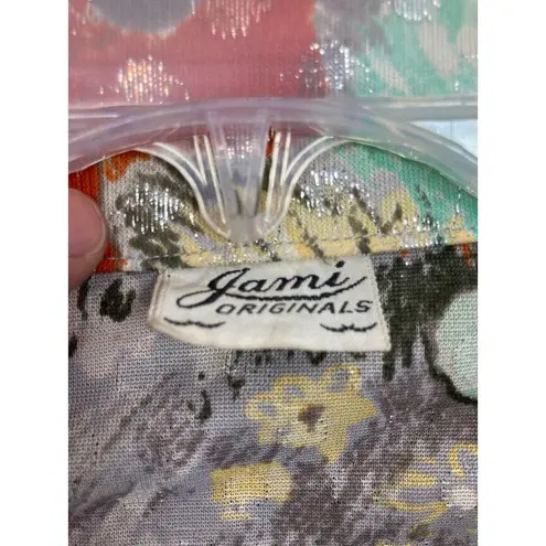 Vintage Jami Originals Floral Metallic Long Sleeve Blouse Pearl Button Beautiful Size undefined