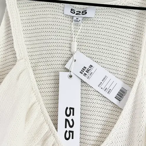 525 America NWT Ruffle Front Knit Tank Top Cream White Women’s Size Medium