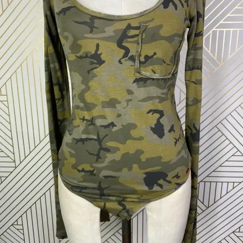 n:philanthropy Boot Camouflage Print Bodysuit in Green Size US XS