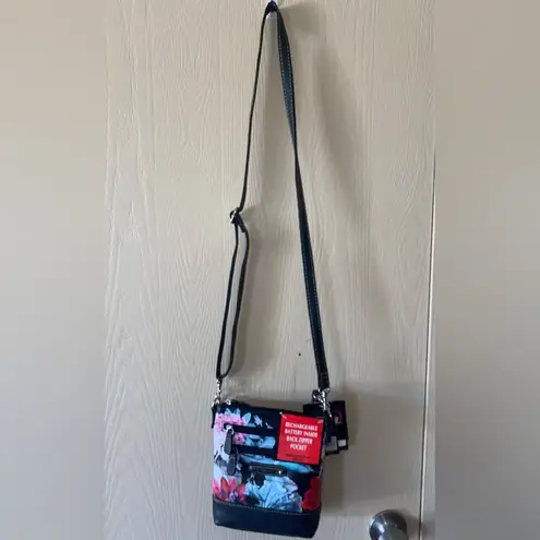 The Mountain _Stone’s floral leather crossover w/ rechargeable battery pack i…