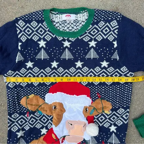 Holiday Time Cow Ugly Christmas Holiday Sweater 3D scarf and snowball