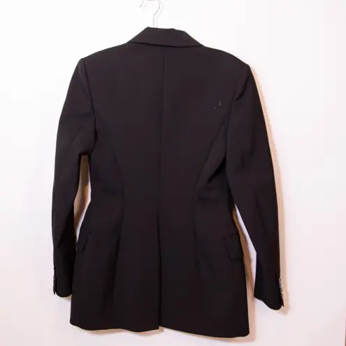 Thierry Mugler Wool Stretch One Button Structured Darted Blazer Jacket Black 38