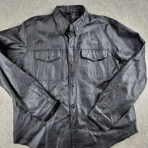 Bikers Dream Apparel Womens Moto Shacket 4XL Black Leather Button Down Size undefined