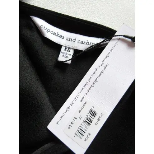 Cupcakes and Cashmere NWT Timberly in Black Lace-Up Side Shift Dress XS $115