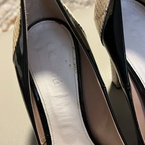 Chloé Black patent leather animal print high heels EUSz 39 US 9 Snake Python