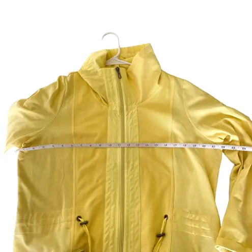 Bonita Basic Susi Yellow Activewear Jacket with Floral Scarf Size Large