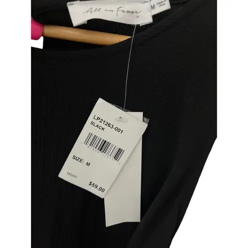 All in Favor Gauzy Sleeveless Wide Leg Black Jumpsuit Pockets Size Medium