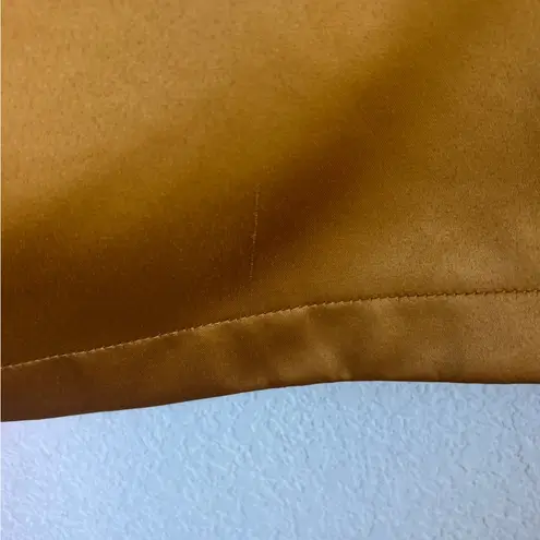 NWT Odd Muse Bronze Satin The Ultimate Muse Straight Neck Ruched Mini Dress L Gold Size L