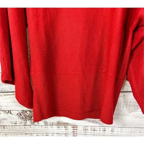 BCBGMAXAZRIA  Women's Acrylic Long Sleeve Ribbed Turtleneck Sweater Red Large