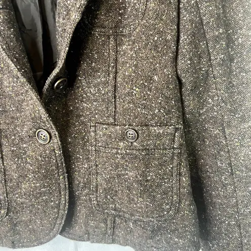 Calvin Klein Jeans ‎ Fitted Brown Tweed Wool Blend Jacket Size Small