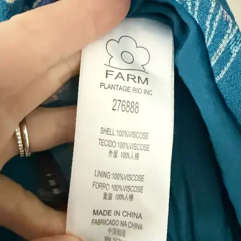 Farm Rio Midi Skirt with Scarf Hem in Blue Multi Paisley Print Size M