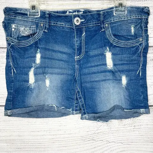 Amethyst Jeans Amethyst Distressed Blue Denim Jean Shorts Size 11