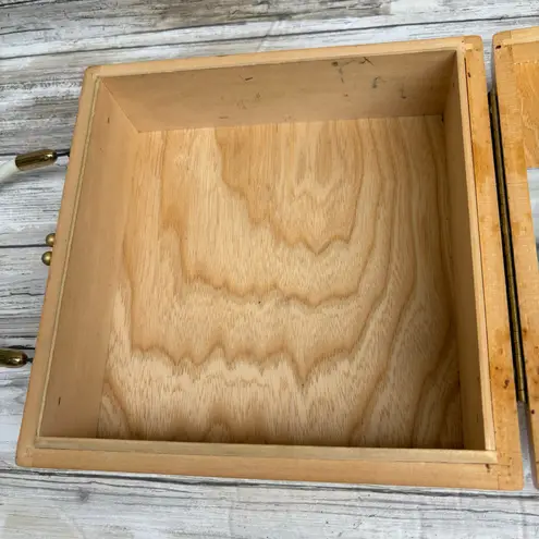 VTG Enid Collins of Texas Wooden Box Purse Bejeweled Flower Power Orange Artsy Brown