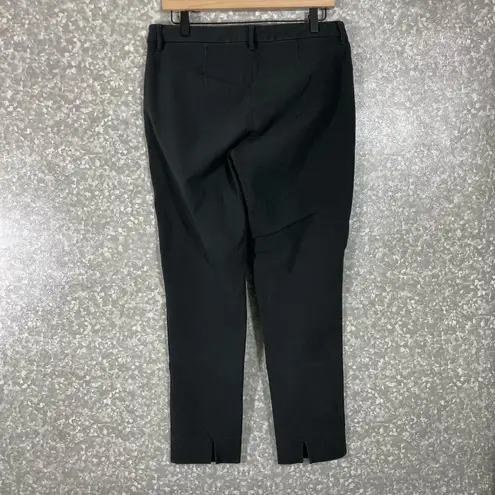 Brooks Brothers Womens Black Side-Zip Stretch Cotton Pants - Size 6 - Flat Front