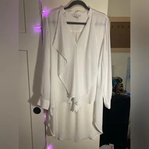 Peter Nygard Peter Nygård White High-Lo Flowy Blouse 12