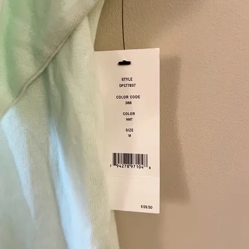 DKNY  Mint Green Round Neck Logo Metallic Pullover Lightweight NEW Medium $59