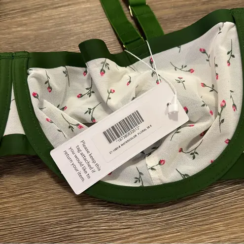 CUUP Floral Bra with Green Accents Limited Edition Sold Out Watercolor Floral Size undefined