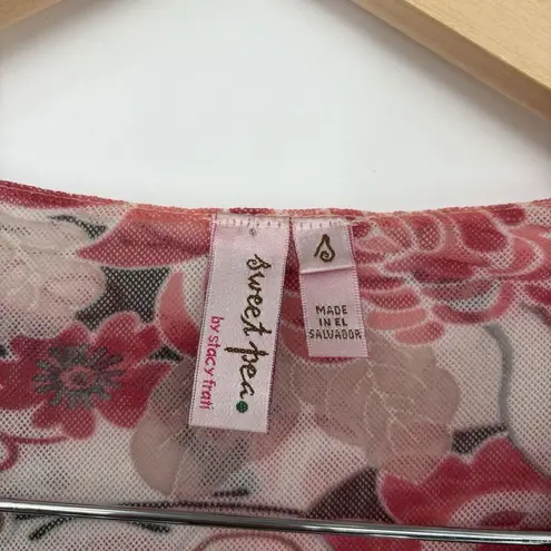 Sweet Pea by Stacy Frati Women’s Sheer Top/Dress – Small – Y2K Eclectic 70s Red