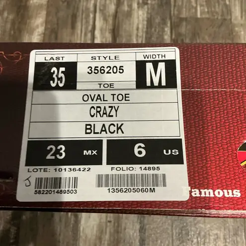 NWT Los Altos Black Leather Western Boots Size 6