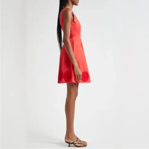 Elexiay Kogi Crochet cut out A Line Mini Dress Square Neck Red $300 M revolve Size M