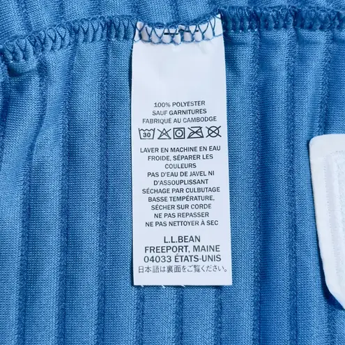 LL Bean Quarter Snap Quilted Pullover Blue Medium Cabincore Lightweight