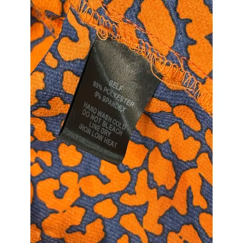 2/$35 Lulu's C173T Color Me Wild Cheetah Print Peplum Blouse SMALL Orange Retro