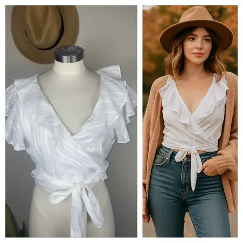 MISA Los Angeles Ruffle Wrap Blouse | Size L NWT | Romanticcore Perfection