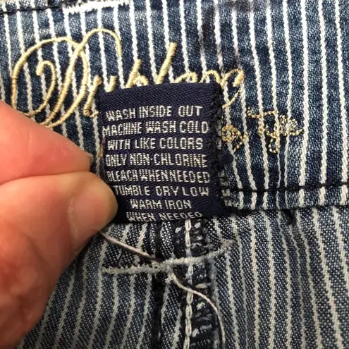 Duplex Denim Pinstripe Knee Length Women's Shorts Size 10 Blue