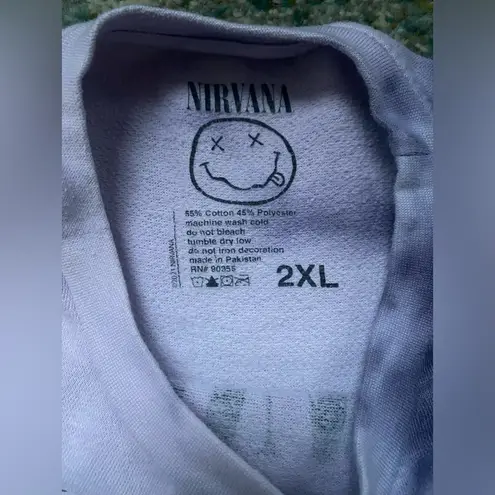Nirvana smiley face purple tie dye sweatshirt, size 2XL