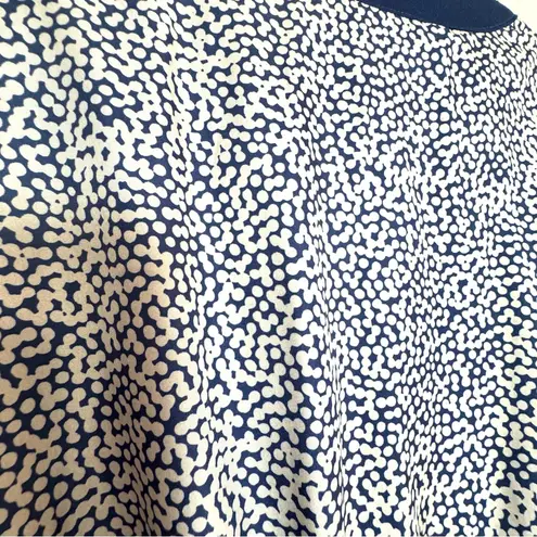 Vintage Hal Hardin Long Sleeve Navy & White Pleated Dress W/ Belt & Gold Buttons Blue Size 14