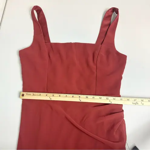 Lulus  Women’s Glamorous Disposition Rust Side Ruched Maxi Dress Size Large NWT