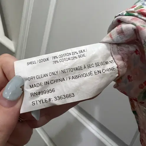 Shoshanna Pink Floral Elodia Top Size XS $295