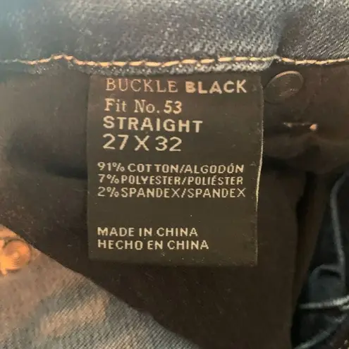 Buckle  Black | Straight Fit 53 Stretch Dark Wash Jeans Size 27x32 Western Casual