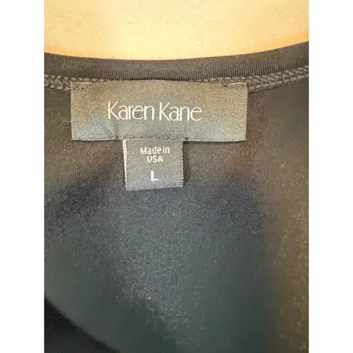 Karen Kane Black Long Sleeve Cold Shoulder A-Line Dress Womens Size L