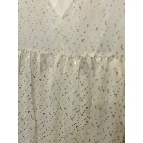 Aritzia Sunday Best Jinx‎ White Gold Women’s Size Large Babydoll Dress