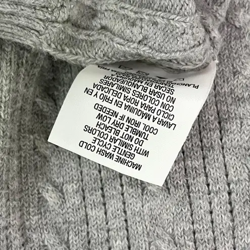 basic editions Women's Round Neck Cable Knit Sweater Grey Size XXL