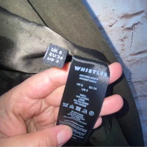 Whistles Khaki Rylee Relaxed Blazer in Khaki Green Size 2